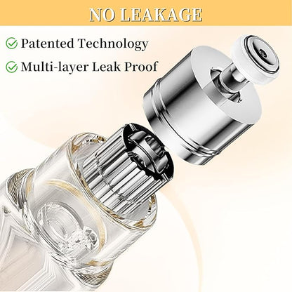 2PCS Perfume Travel Refillable Bottle, Bottom-Filling Fragrances Perfume Atomizer, Empty Mini Cologne Dispenser, Portable Sprayer Pocket Size for On the Go 5ml (Black & Champagne Gold)