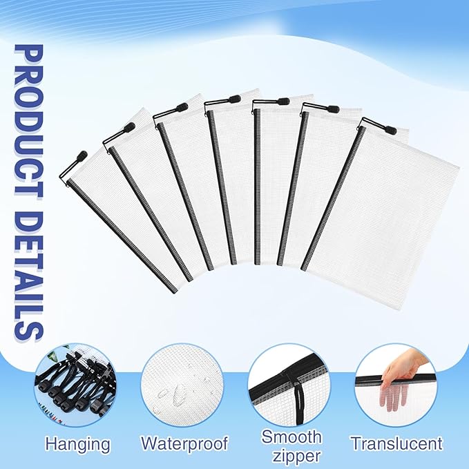 Jetec 32 Pcs Mesh Zipper Bags Toy Storage Bikini Organizer Bag Bolsas Para Guardar Trajes De Bano Waterproof Zipper Reusable Pouch Puzzle Multipurpose for Storage Office(Black,5.1 x 4.1 Inch)