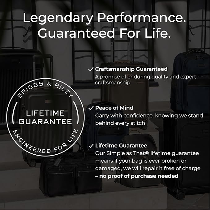 Briggs & Riley Cabin Spinner - Carry On Luggage for Travel, Suitcases with Wheels, Softside Rolling Bag for Men & Women, Fits Under Plane Seat, Telescoping Handle - ZDX Collection, Hunter