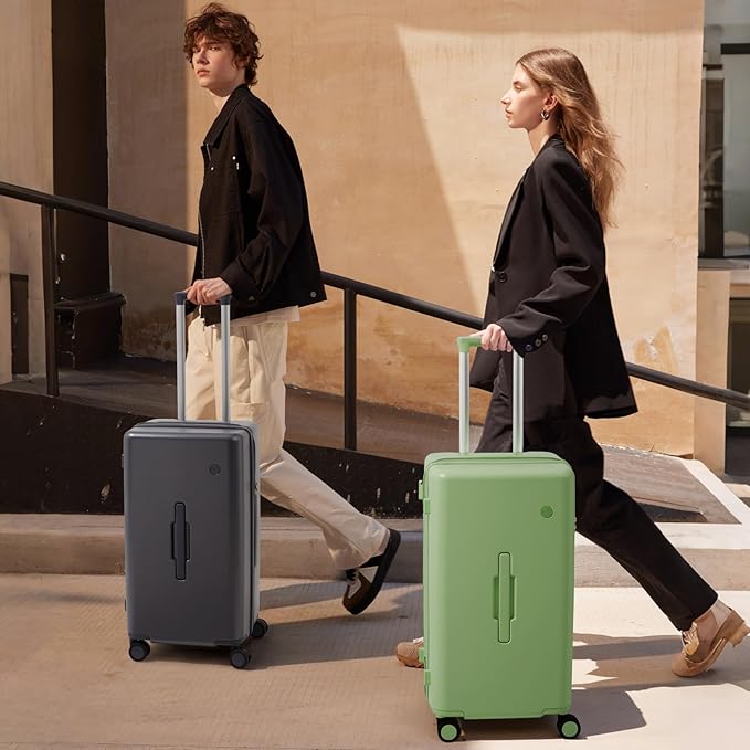 mixi 26'' Max Trunk Luggage Large Checked Luggage PC Hard Shell Rolling Travel Suitcases with Spinner Wheels & TSA Lock, Avocado Green