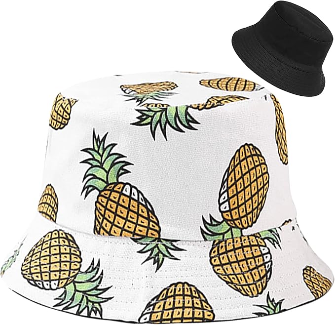 XYIYI Cute Bucket Hat Beach Fisherman Hats for Women, Reversible Double-Side-Wear