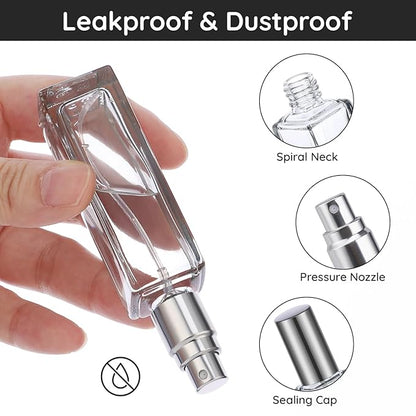 Segbeauty Empty Perfume Bottles, 20ml Travel Perfume Atomizer Refillable, 2pcs Portable Mini Cologne Spray Bottle Set Toiletries Cosmetic Fragrance Sample Dispense Pump Bottles Container for Travel