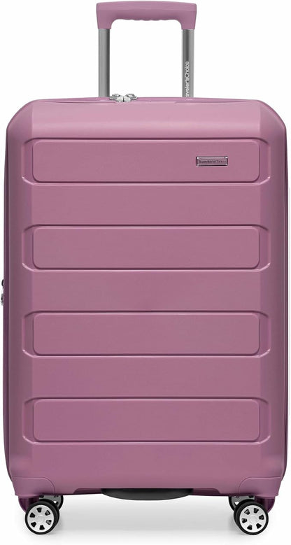 Traveler's Choice Pagosa Indestructible Hardshell Expandable Spinner Luggage, Mauve, 26-Inch Medium