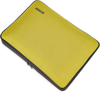 Portable Document Bag, Important Document Organizer, Storage Pouch File Folder for Important Papers, Emergency Binder, Birth Certificates, Social Security Cards, Passports, Photos (Yellow)