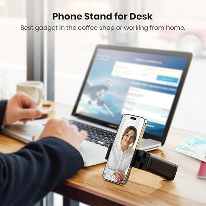 Klearlook Universal Airplane Phone Holder, in Flight Travel Essentials Phone Holder Mount with Multi-Directional 360° Rotation, Travel Must Haves Handsfree Phone Stand for Flying, Home, Office