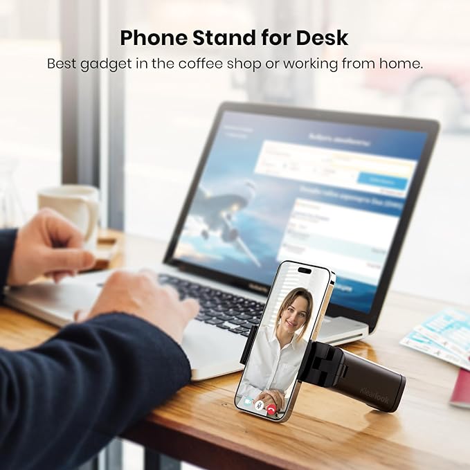 2 PCs Airplane Phone Holder for Christmas Stocking Stuffers, Klearlook 360° Rotation Travel Essentials Phone Mount for Desk, Handsfree Flexible Travel Accessories for Flying, Valentines Day Gift