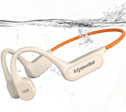 B11 Bone Conduction Headphones, IP68 Waterproof Earbuds for Swimming, 32GB & Bluetooth 6.0 Wireless Underwater Open Ear Headphones with Mic for Sport