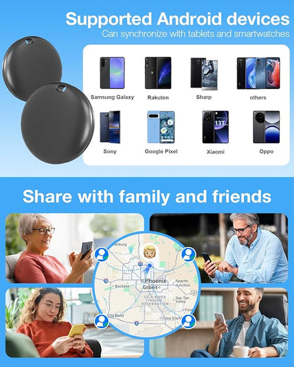 Air Tags for Android,Air Tags-4 Pack Android,2 Year Battery Life,Android Tracker Tags with 4 Case,Google Find Trackers for Google'S Find Hub App,IP65 Waterproof Luggage Tracker for Keys