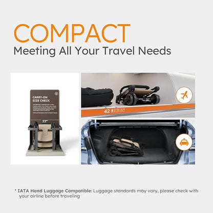 MAMAZING Ultra Air X Travel Stroller - Ultra-Lightweight Under 10 lbs, Carbon Fiber Frame & Airplane Friendly, Lightweight Stroller with Reclining Seat, UPF 50+ Canopy & Travel Bag