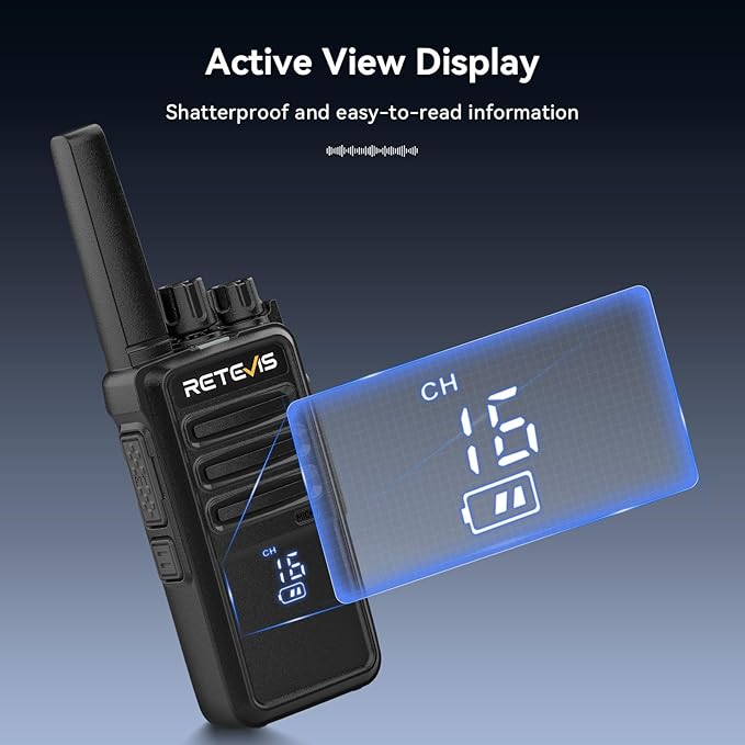 Retevis RT68H Walkie Talkies for Adults,2 Way Radio Long Range, Intuitive,Channel,Power Display,VOX Hands Free,Keylock,Rugged Two Way Radios with USB Charging Base,for Trip Camping Hiking (2 Pack)