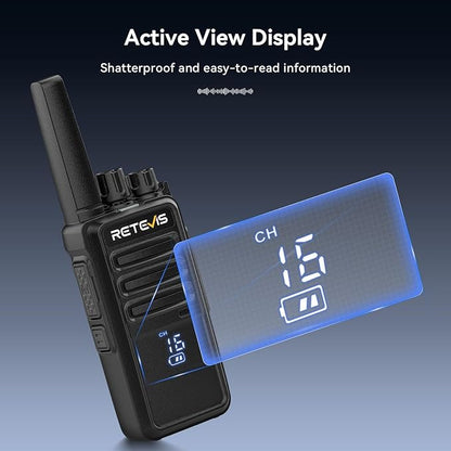 Retevis RT68H Walkie Talkies for Adults,2 Way Radio Long Range, Intuitive,Channel,Power Display,VOX Hands Free,Keylock,Rugged Two Way Radios with USB Charging Base,for Trip Camping Hiking (2 Pack)