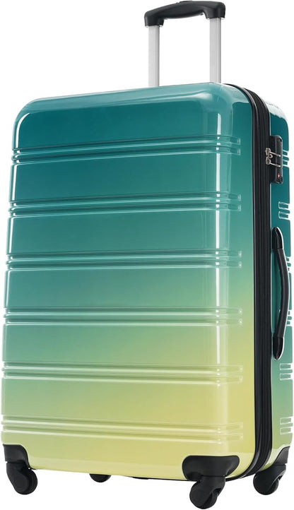 Hardshell Luggage Sets 3 Piece Gradient Color Expandable Suitcase with Spinner Wheels and TSA Lock