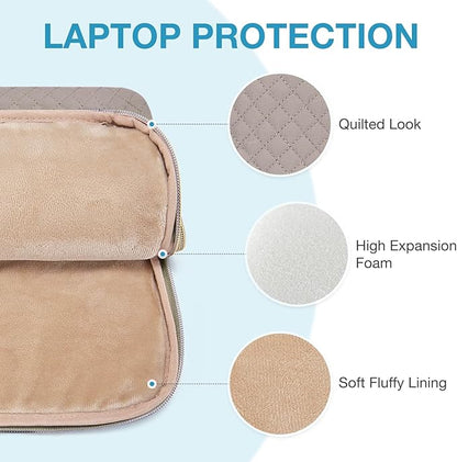 BAGSMART Laptop Sleeve 15.6 Inch, Lightweight Laptop Bag Compatible with MacBook Pro 16 Inch,15.6 Inch HP,Dell,Acer Aspire,Asus Notebook, Protective Case with Shoulder Strap,Pocket,Handle, Gray