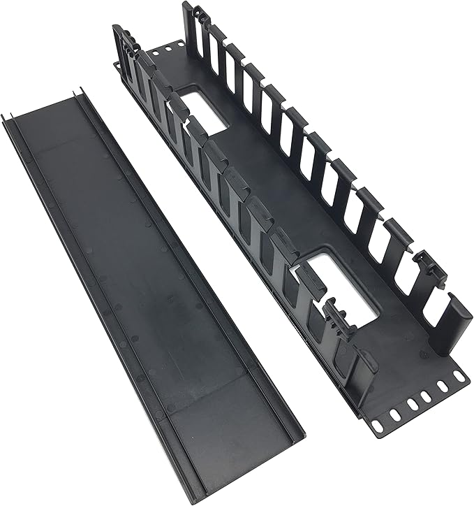 2 Pack 2U 12 Slots Horizontal Rack Mount Cable Management Organizer Plastic 19" Rack Mount (2UPCM2PC)