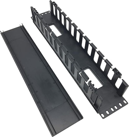 2 Pack 2U 12 Slots Horizontal Rack Mount Cable Management Organizer Plastic 19" Rack Mount (2UPCM2PC)
