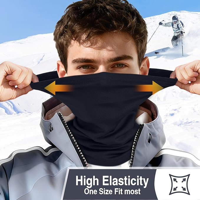 2 Pack Winter Neck Gaiter Warmer for Men&Women,Windproof Face Cover Fleece Face Mask Scarf for Cold Weather Sport