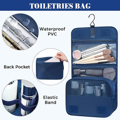 BAGAIL 4 Set/6 Set/8 Set Compression Packing Cubes Travel Accessories Expandable Packing Organizers(HalfMesh,8-Navy)