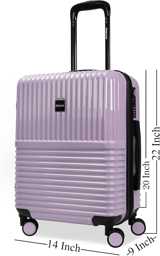 World Traveler Dejuno Tonal 20-Inch Carry-On Polycarbonate Lightweight Hardside Expandable Spinner Luggage Suitcase with TSA Lock - Lavender