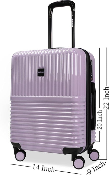 World Traveler Dejuno Tonal 20-Inch Carry-On Polycarbonate Lightweight Hardside Expandable Spinner Luggage Suitcase with TSA Lock - Lavender