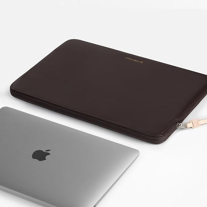 Comfyable Leather Laptop Sleeve Compatible with 16 Inch MacBook Pro M4 2024 & 15 Inch MacBook Air M4 M3 M2 2025, Chocolate