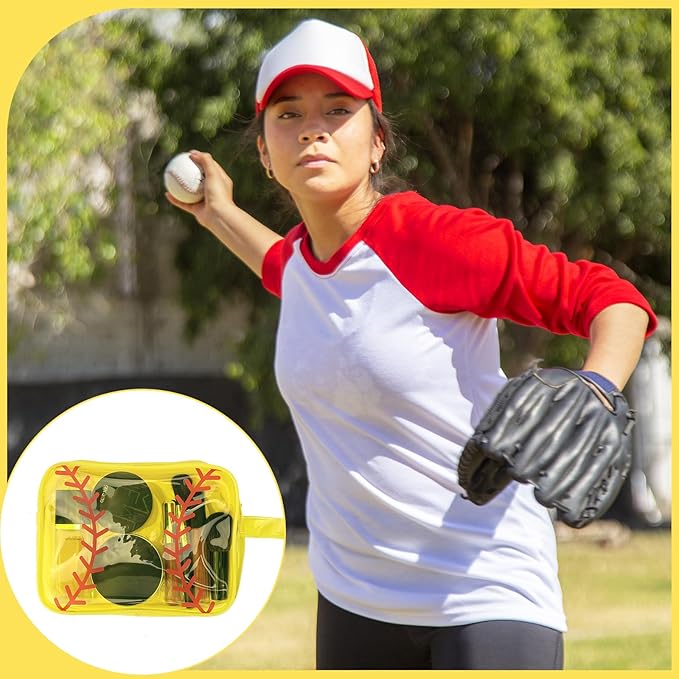 40 PCS Softball Makeup Bag - Softball Goodie Bags Bulk Waterproof Clear PVC Travel Toiletry Zipper Pouch Organizer, Premium Softball Team Gifts for Girls Women Players Coaches