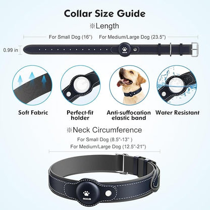 GPS Tracker for Dogs&Cats, 2 in 1 Pet Tracking Smart Collar (Only iOS), No Monthly Fee GPS Tracker Dog Collar, Real-time Location Comfortable PU Tracker for Small, Medium Large Dogs(Locator Included)
