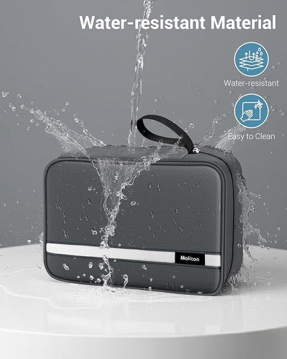 Maliton Toiletry Bag for Men & Women Travel Toiletry Bag Hanging Toiletry Bag Hygiene Organizer with 4 Compartments Waterproof Bathroom Shower Bag Large Toiletries Travel Bag (Gray)