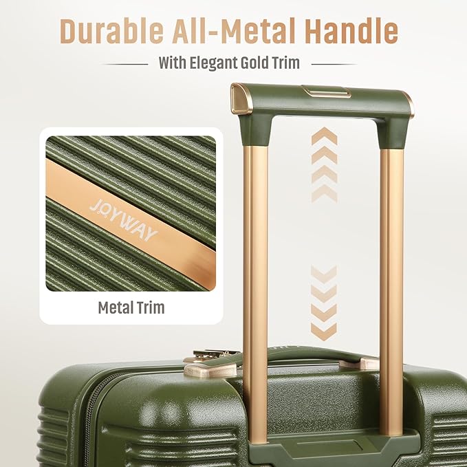 Joyway Lightweight Carry-On Luggage 20 Inch with Spinner Wheels, TSA Lock, Durable ABS Hardshell Suitcase for Business & Travel (Dark Green, 20 Inch)