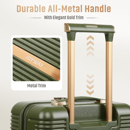 Joyway Lightweight Carry-On Luggage 20 Inch with Spinner Wheels, TSA Lock, Durable ABS Hardshell Suitcase for Business & Travel (Dark Green, 20 Inch)