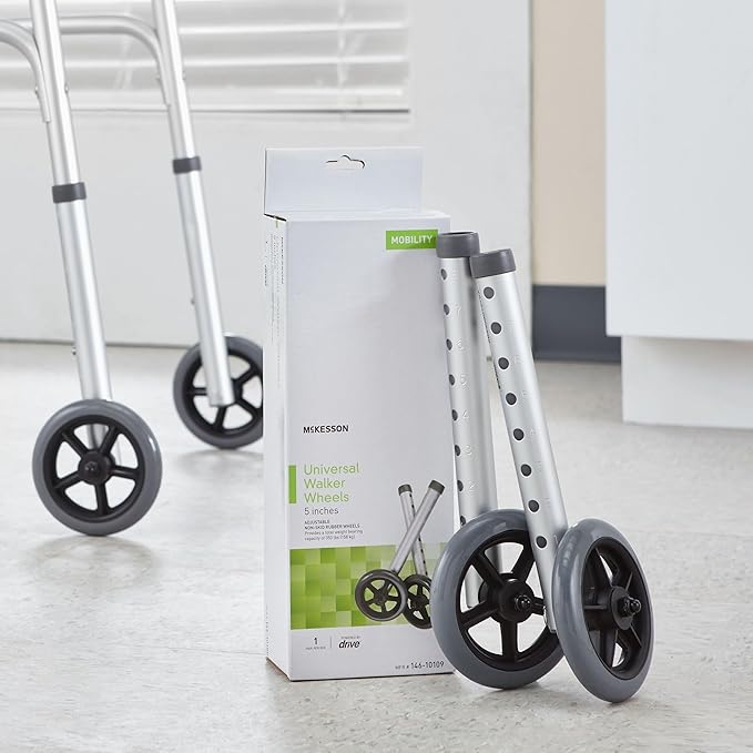 McKesson Universal Walker Wheels, Adjustable, 5 in Caster Wheels, 25 Pairs