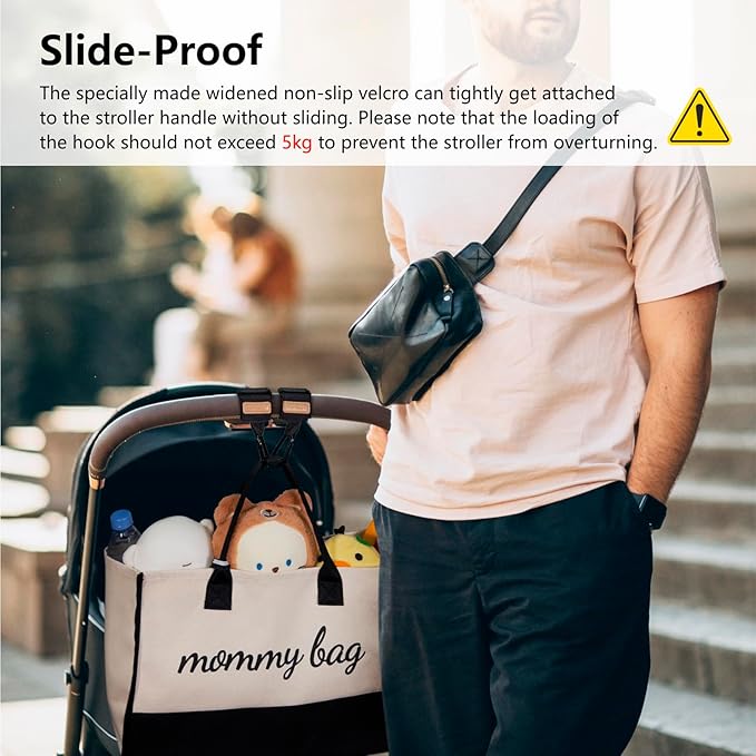 TOPDesign Universal Baby Stroller Organizer, Stroller Caddy with Detachable Mesh Bag & Heightened Insulated Cup Holders & Non-Slip Secure Hooks Accessories, Fits Most Strollers (Purple)