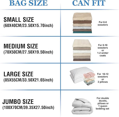 Vacuum Storage Bags with Electric Pump, 15 Large Space Saver Vacuum Seal Bags with Pump, Vacuum Sealer Compression for Clothes, Comforters, Blankets, Bedding
