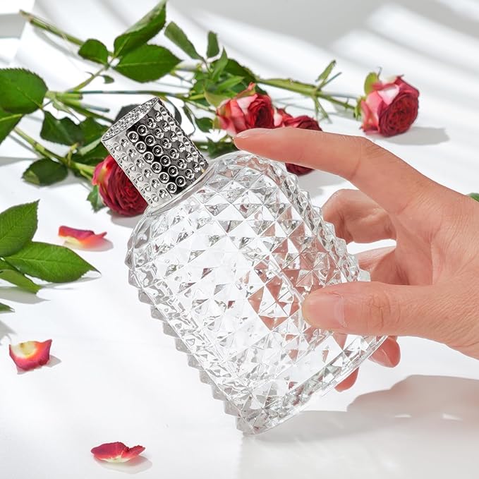 100ml/3.4 Oz Glass Spray Bottle Perfume Atomizer,Empty Travel Refillable Perfume Spray Bottle with 3 Kinds of Dispenser (A1)