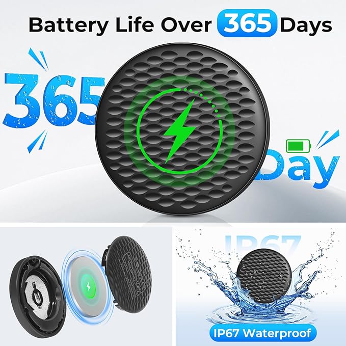Air Tracker Tags-2 Pack, Bluetooth Tracker for Apple Find My (iOS Only), Smart Tracking Tag with 100dB Sound and Replaceable Battery, Key Finder Item Locator for Luggage Keys Wallet Backpack (Medium)