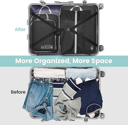 Cambond Compression Packing Cubes for Travel Women - Expandable Travel Bags Luggage Organizers Travel Essentials Compression Cubes for Travel Carry on Suitcases Organizer