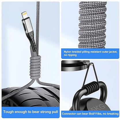 Durcord 3Pack 3FT USB A Cable, MFi Certified iPhone Charger, Fast Charging, Compatible with iPhone Xs Max/XS/XR/X/8/7/6S/6/Plus/SE/iPad(Silver)