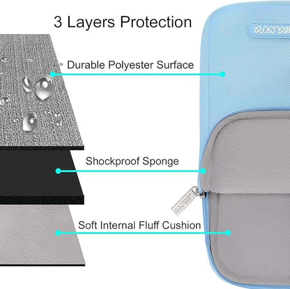 MOSISO Laptop Case 13.3 inch, 13-13.3 inch Laptop Sleeve Compatible with MacBook Air/Pro 13/Pro 14 M5 M4 M3 M2 M1, HP Dell ASUS Lenovo,Polyester Vertical Computer Sleeve Bag with Pocket, Air Blue