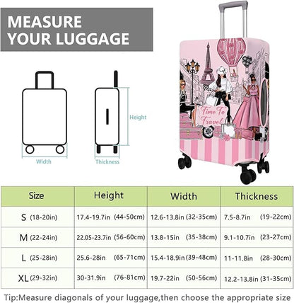 Travel Luggage Cover Suitcase Protector Fits 18-32 Inch Wheel Covers PatternedTravel Related Items Flower Luggage Protector Elastic XL