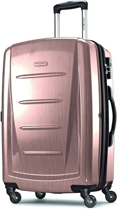 Samsonite Winfield 2 Hardside Expandable Luggage with Spinner Wheels, Artic Pink, Checked-Medium 24-Inch