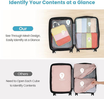 Cambond Compression Packing Cubes for Travel Women - Expandable Travel Bags Luggage Organizers Travel Essentials Compression Cubes for Travel Carry on Suitcases Organizer