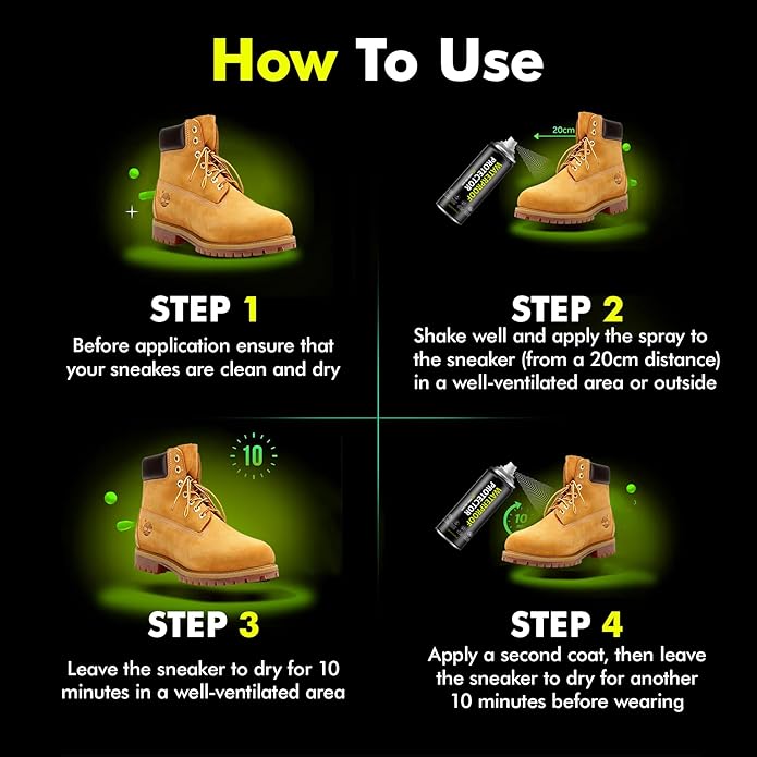 Shoe Protector Spray: Rain Stain Dirt Waterproof Shoe Spray, Nano Protection for Sneaker Suede Leather Boot Hat