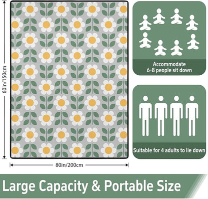 Extra Large Picnic Outdoor Blanket 60''x80'' Waterproof and Sandproof Picnic Mat for Beach Foldable Camping Accessories for Grass Lawn Park