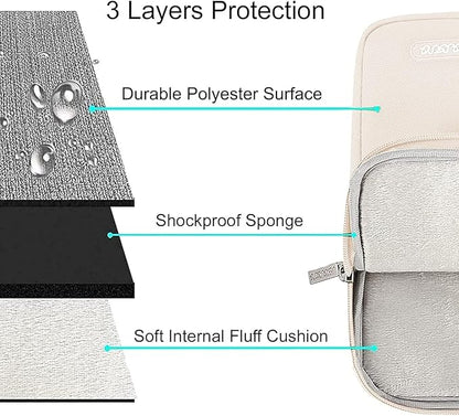 MOSISO Laptop Case 16 inch, 15-15.6 inch Laptop Sleeve Compatible with MacBook Pro 16 M4 M3 M2 M1, HP Acer Dell Lenovo ASUS Notebook, Polyester Vertical Computer Sleeve Bag with Pocket, Sand