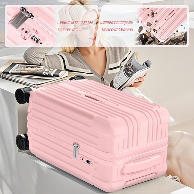 Krute Luggage Sets 2 Pieces PC+ABS Hardshell Suitcase with Wheels TSA Approved Suitcase Set 20+28 Inch Luggages