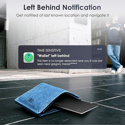 Wallet Tracker Card Airt-Tag Tracking 2 Pack - (iOS Only) Work with Apple Find My, Bluetooth Tracker, 0.07in Slim, IP68 Waterproof, Item Locator for Luggage, Passports, Purse, Gift for Men Women