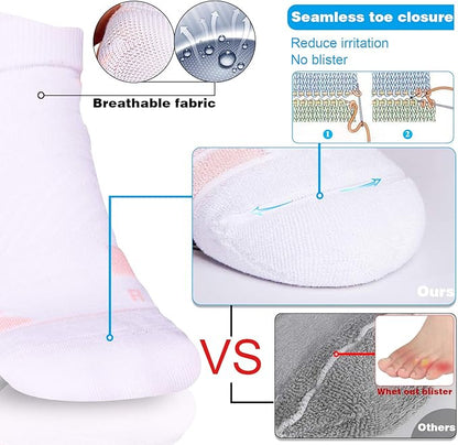 Hylaea No Show Running Athletic Anti-Blister Wicking Coolmax Socks, Seamless Anti-odor