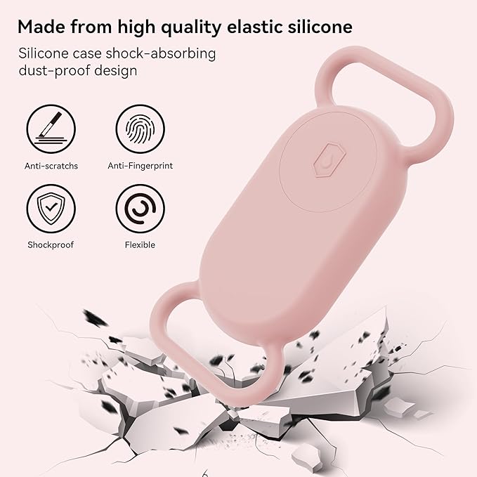 Waterproof Silicone Case Holder for Galaxy Smarttag2, 2 Pack Pet Dog Cat Collars, Anti-Lost Scratch Resistant Holder Accessory Protective Cover for Samsung Galaxy Smart tag2 (Pink/Blue)