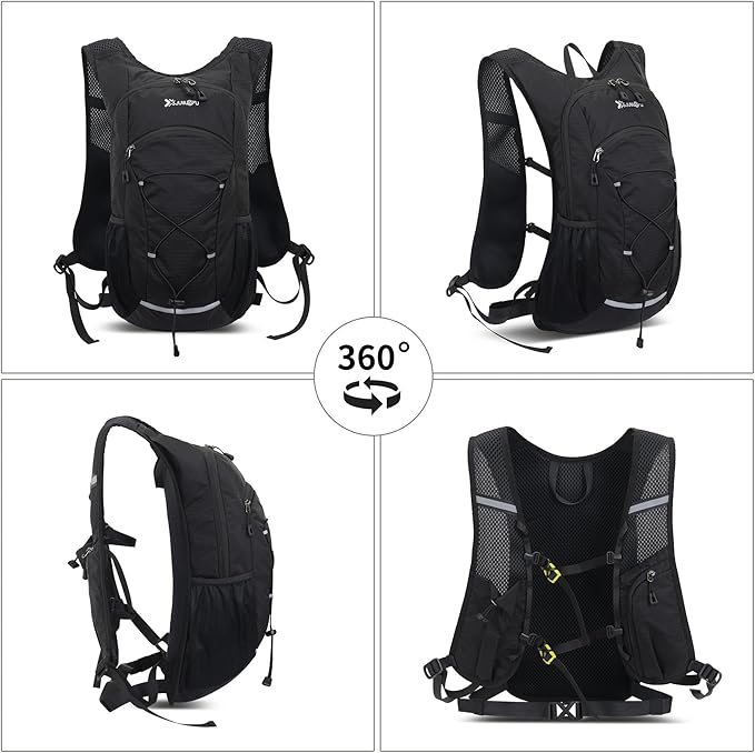 DOJUNS Hiking Backpack Lightweight Travel Backpack 20L Waterproof Hiking Daypacks Camping Backpack for Men Women (Black)