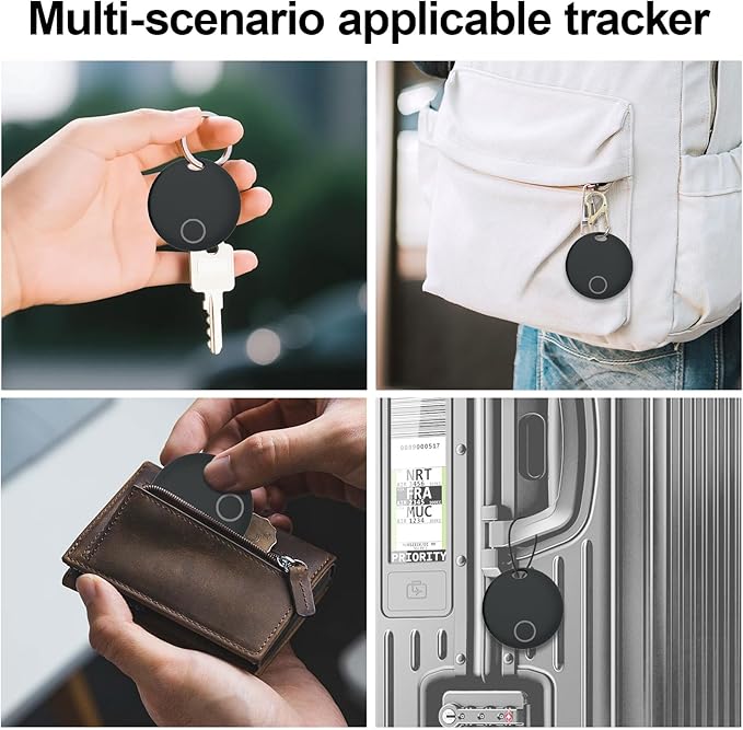 Tracker Tags 4 Pack, Luggage Tracking Tags Compatible with TUYA App and Smart Life APP, Both iOS and Android Compatible, Key Finder Locator with Sound, Smart Tag, Item Finder for Keys, Bags