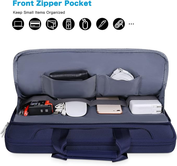 MOSISO 360 Protective Laptop Shoulder Bag Compatible with MacBook Air/Pro, 13-13.3 inch Notebook, Compatible with MacBook Pro 14 inch M5 M4 M3 M2 M1,Matching Color Sleeve with Belt, Navy Blue